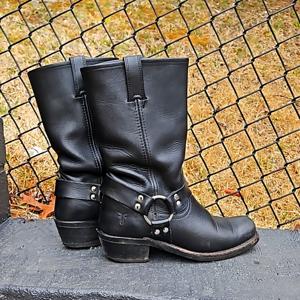 Frye harness boots black